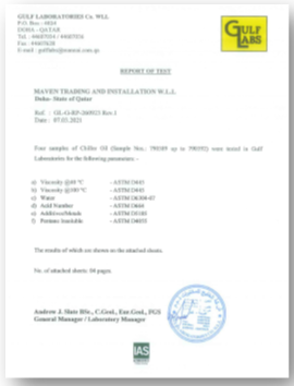 Chiller Oil Analysis In Qatar, Chiller Oil Analysis